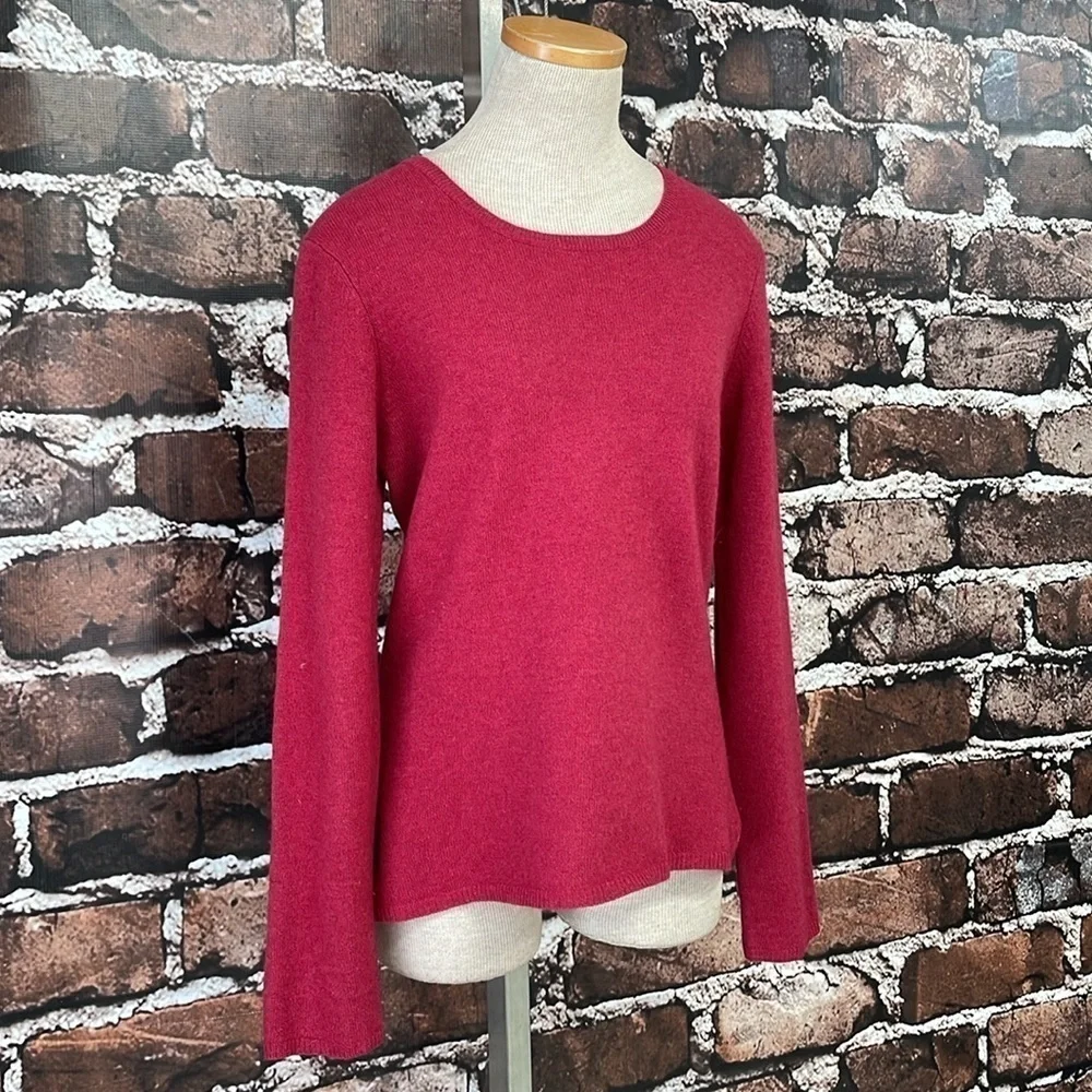 Fiona Sweater Women's M Medium Red 100% Cashmere Lightweight Pullover
